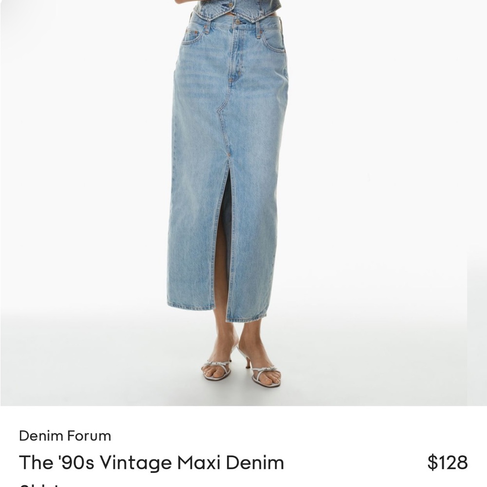 Denim forum 90s vintage maxi jean skirt